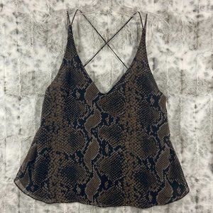 Zara Snakeskin Cross Back Cami